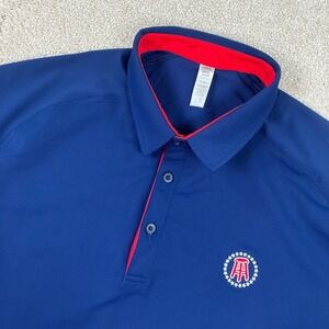 UNRL Men XL Polo Shirt Navy Blue Barstool Sports Golf Performance Short Sleeve